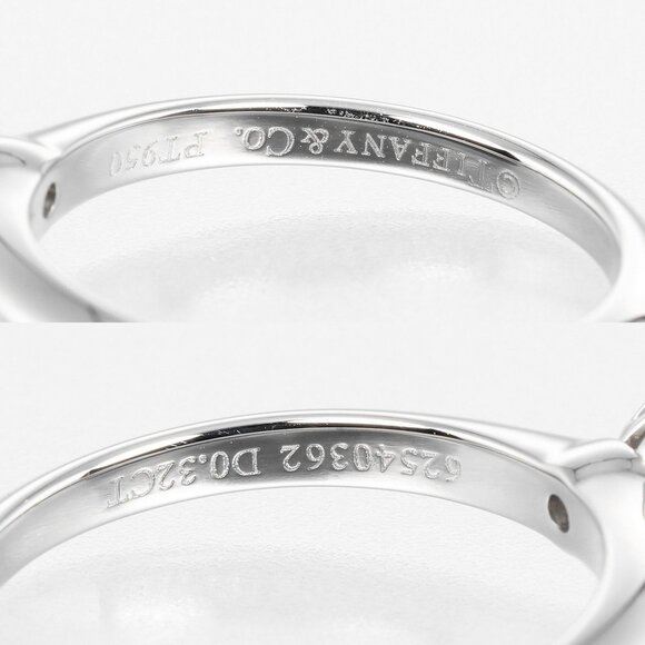 TIFFANY Silver Diamond 2C Engagement Ring - Picture 5 of 10